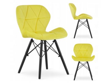 Skandinávská židle DURO BLACK Žlutá