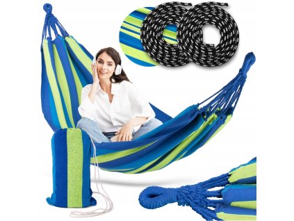 Houpací síť pro dva 200x160 cm - modro/zelený