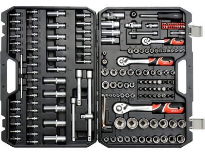 Sada nástrčných klíčů a ráčny 1/4", 3/8", 1/2", 173 ks