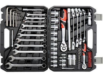 Sada nástrčných klíčů a ráčny 1/2'', 1/4", 77 ks