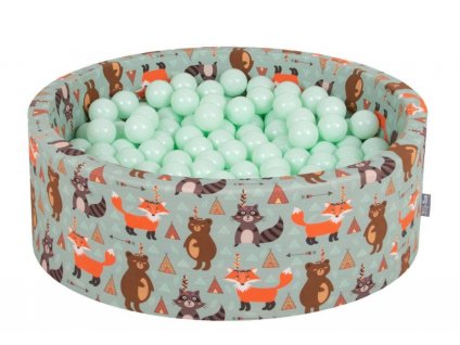 Dětský suchý bazének "90x30" s míčky mátové 300 ks vzor 204