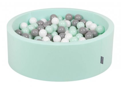 Dětský suchý bazének "90x30" mátový s míčky šedo-mátové 300 ks