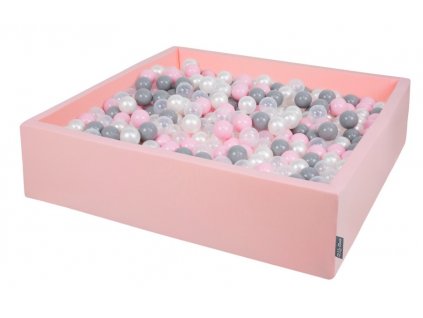 Dětský suchý bazének "120x30" růžové s míčky šedo-růžovo-bílě 200 ks