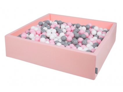 Dětský suchý bazének "120x30" růžové s míčky šedo-růžovo-bílě 1000 ks