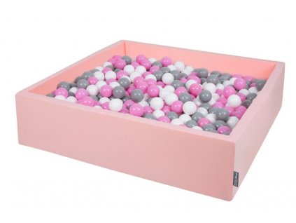 Dětský suchý bazének "120x30" růžové s míčky grafitovo-bílo-tmavorůžově 200 ks