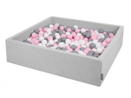 Dětský suchý bazének "40x30" růžové s míčky stříbrno-bílo-růžově 300 ks