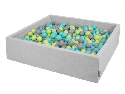 Dětský suchý bazének "120x30" šedý s míčky šedo-tyrkysovo-zelené 300 ks