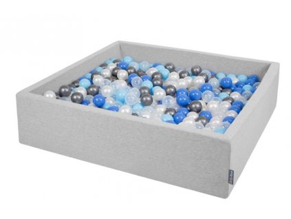 Dětský suchý bazének "120x30" šedý s míčky stříbrno-modro-bílé 1000 ks