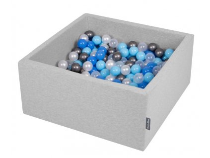 Dětský suchý bazének "90x40" šedý s míčky grafitovo-modro-bílě 300 ks