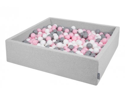 Dětský suchý bazének "120x30" šedý s míčky šedo-růžovo-bílé 1000 ks
