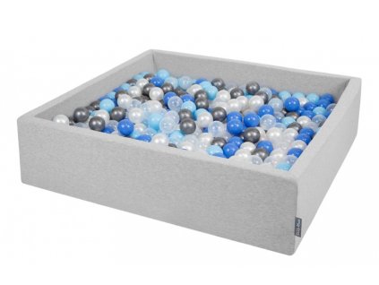 Dětský suchý bazének "120x30" šedý s míčky grafitovo-modro-bílé 300 ks