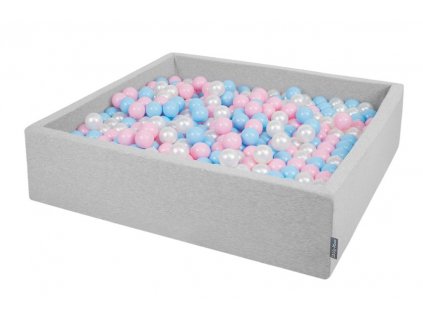 Dětský suchý bazének "120x30" šedý s míčky modro-růžovo-bílé 1000 ks