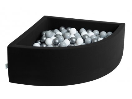 Dětský suchý bazének "90x30" tmavě šedý s míčky šedo-bílě 200 ks