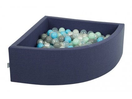 Dětský suchý bazének "90x30" tmavě modrý s míčky šedo-mátovo-modré 300 ks
