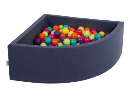 Dětský suchý bazének "90x30" tmavě modrý s míčky barevné