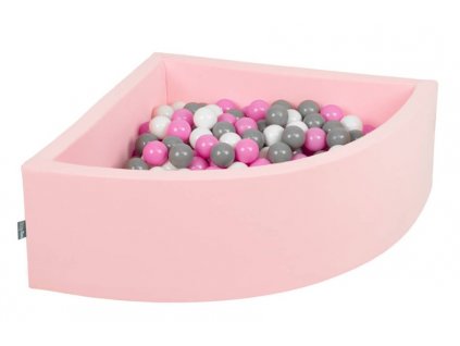Dětský suchý bazének "90x30" růžový s míčky grafitovo-růžovo-bílě 300 ks