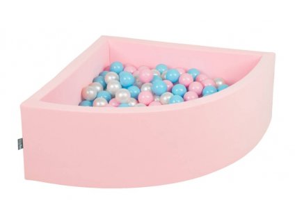 Dětský suchý bazének "90x30" růžový s míčky bílo-růžovo-modrě 200 ks