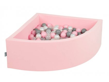 Dětský suchý bazének "90x30" růžový s míčky šedo-růžovo-bílě 200 ks
