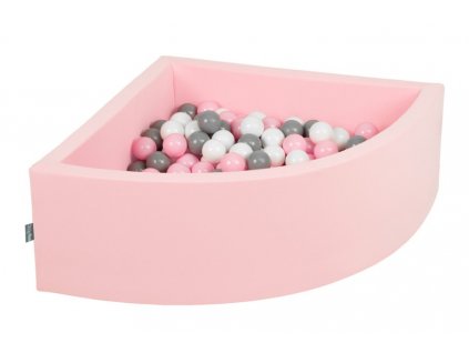 Dětský suchý bazének "90x30" růžový s míčky grafitovo-růžovo-bílě 200 ks