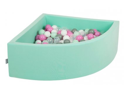 Dětský suchý bazének "90x30" mátový s barevnými míčky