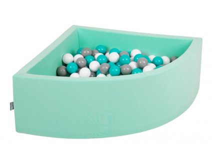 Dětský suchý bazének "90x30" mátový s barevnými míčky
