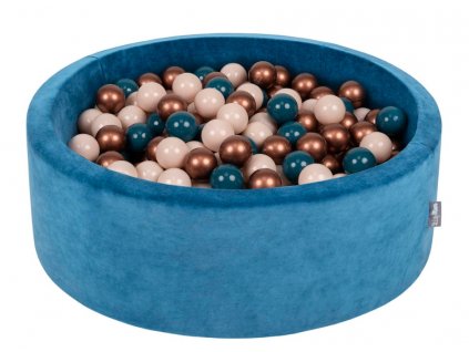 Dětský suchý bazének "90x30" tmavě modrý s barevnými míčky