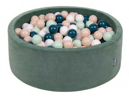 Dětský suchý bazének "90x30" tmavě modrý s barevnými míčky 300 ks vzor 13