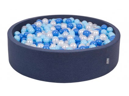 Dětský suchý bazének "120x30" tmavě modrý s barevnými míčky 200 ks 3