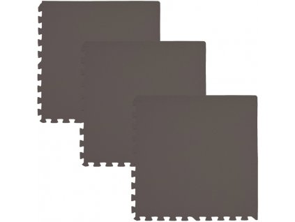 Pěnový koberec MAXI COLOR 3 ks 62x62x1 cm hnědá