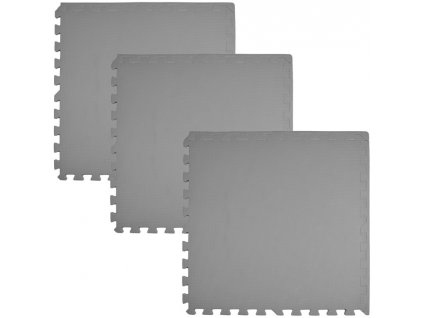Pěnový koberec MAXI COLOR 3 ks 62x62x1 cm tmavě šedý