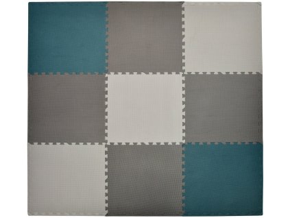 Pěnový koberec MAXI 9 ks 180x180x1 cm světle šedo-tmavě zeleno-tmavě-šedý