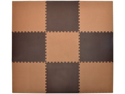 Pěnový koberec MAXI 9 ks 180x180x1 cm hnědo-měděný
