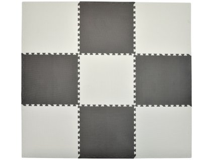 Pěnový koberec MAXI 9 ks 180x180x1 cm tmavě šedo-bílý