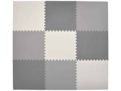 Pěnový koberec MAXI 9 ks 180x180x1 cm světle šedo-bílo-tmavě-šedý