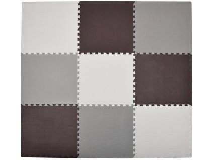 Pěnový koberec MAXI 9 ks 180x180x1 cm hnědo-světle šedo-bílý