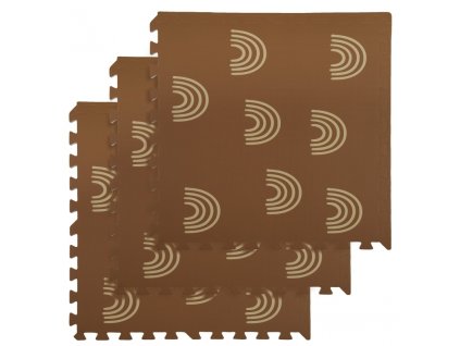 Pěnový koberec MAXI COLOR 3 ks 62x62x1 cm světle hnědý se vzorem