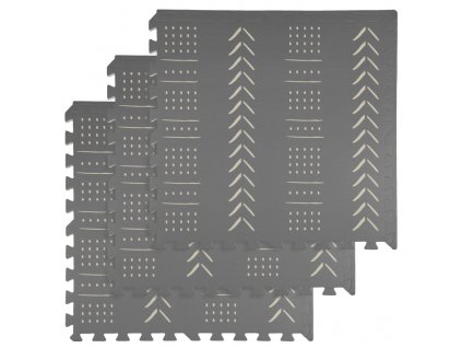 Pěnový koberec MAXI COLOR 3 ks 62x62x1 cm šedý se vzorem
