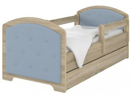 Dětská postel LUX heli v barvě světlý dub 160x80cm - modrá