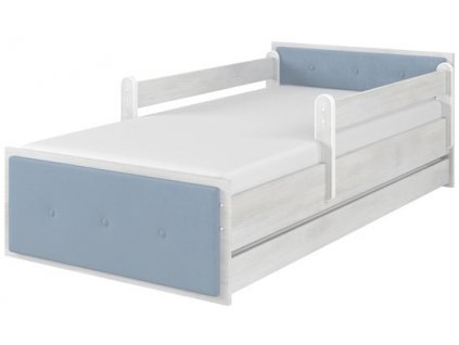 Dětská čalouněná postel norské borovice 160x80cm - modrá