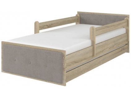 Dětská čalouněná postel světlý dub 160x80cm - hnědá