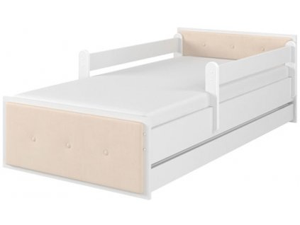Dětská čalouněná postel bílá 180x90cm - béžová
