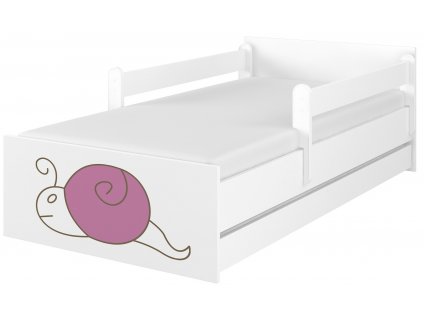 Dětská postel LUX s výřezem hlemýžď růžový 180x90cm