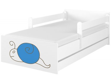 Dětská postel LUX s výřezem hlemýžď modrý 180x90cm
