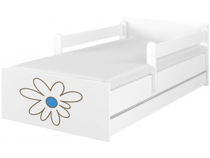 Dětská postel LUX s výřezem květ modrý 180x90cm