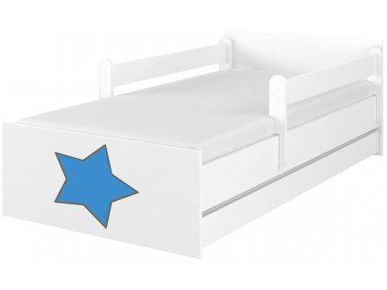 Dětská postel LUX s výřezem hvězda modrá 180x90cm