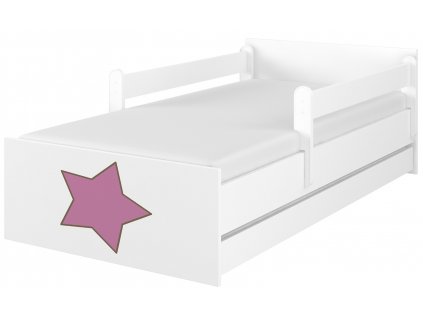 Dětská postel LUX s výřezem hvězda růžová 180x90cm