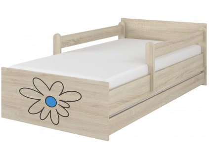 Dětská postel LUX světlý dub s výřezem květ růžový 180x90cm
