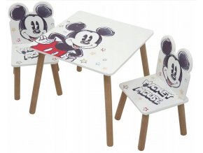 Dětský stůl s židlemi Mickey Mouse, vzor bílý