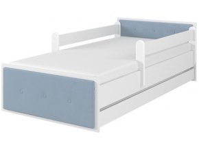 Dětská čalouněná postel bílá 180x90cm - modrá
