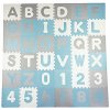 Velká naučná pěnová podložka ALPHABET and NUMBERS 36 kusů 180x180x1 modrá